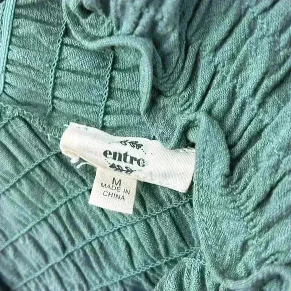 Entro Idem Ditto Cross Off The Shoulder Shirred Top Small - Picture 6 of 11